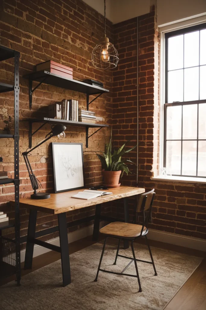 Rustic Corner with Brick Wall