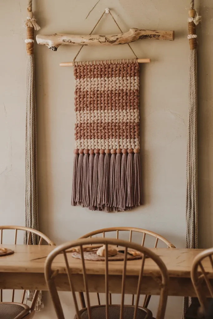 Rustic Farmhouse Crochet Wall Hanging