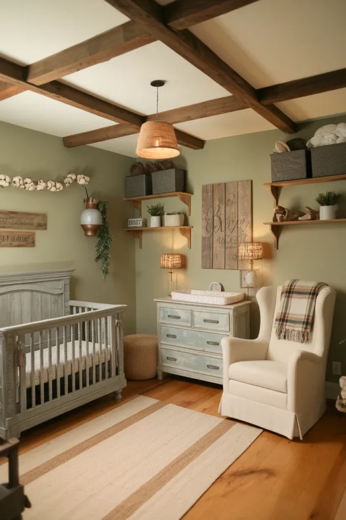 Rustic Farmhouse Sage Green Nursery