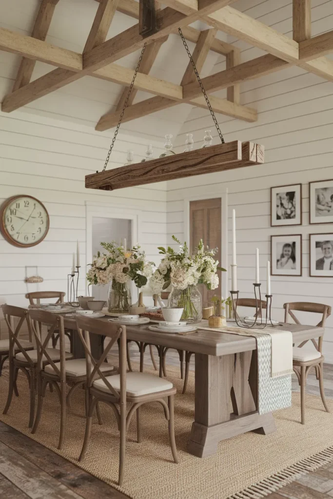 Rustic Wood Beam Pendant for Farmhouse Charm