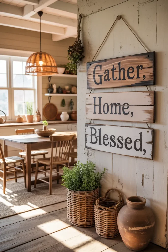 Rustic Wooden Signs with Meaningful Words