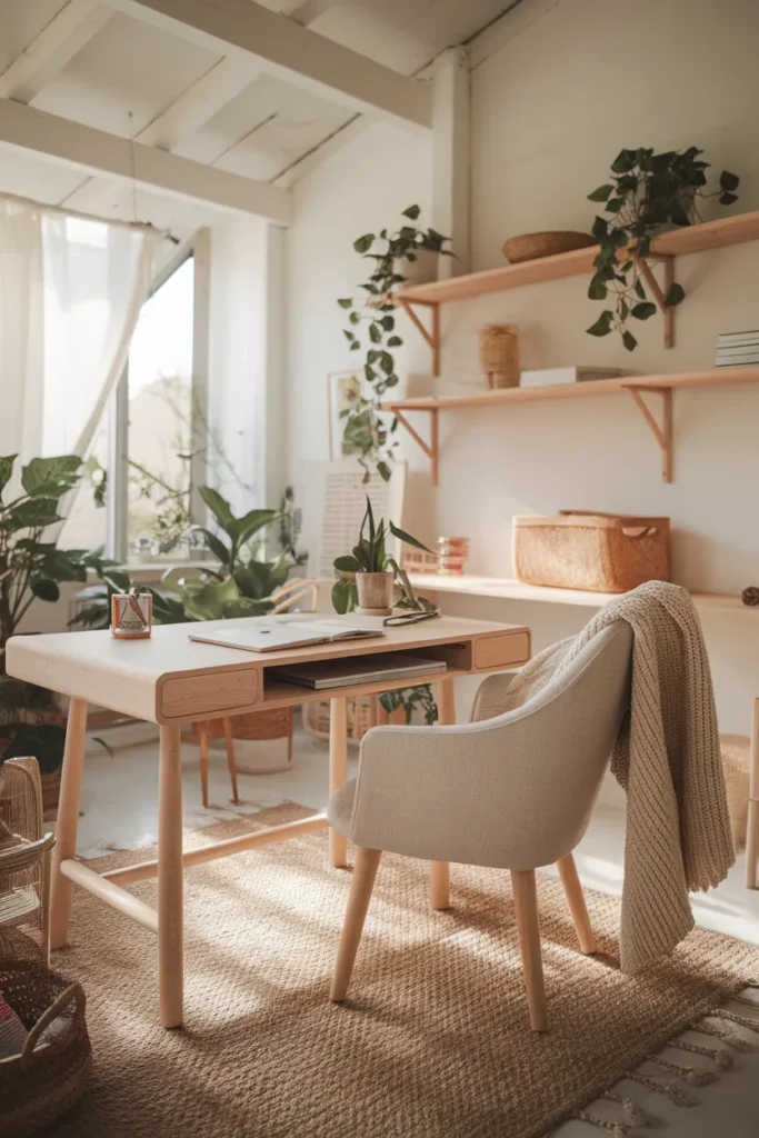 20 Modern Home Office Ideas That Make Working from Home Feel Luxurious 3 Scandinavian Calm with Natural Textures