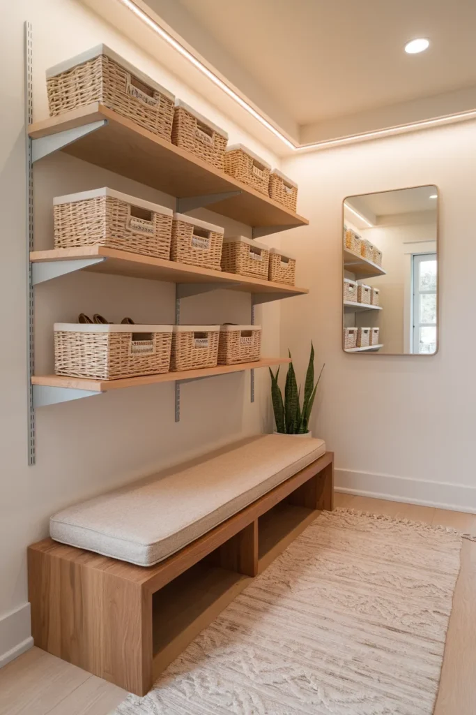 Slim Bench with Smart Shoe Wall