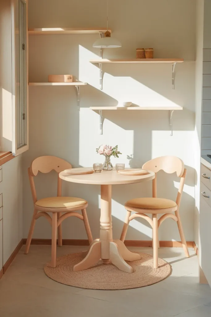 Small Breakfast Nook Round Table Setup