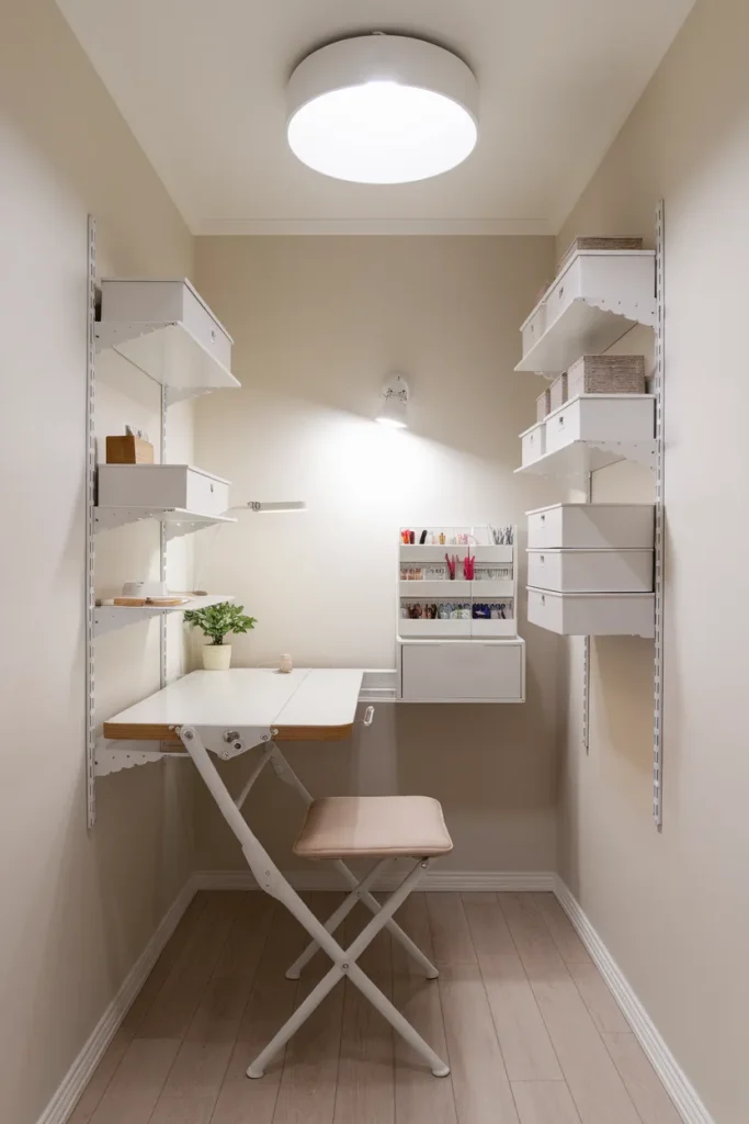 Small Space Folding Sewing Table Setup