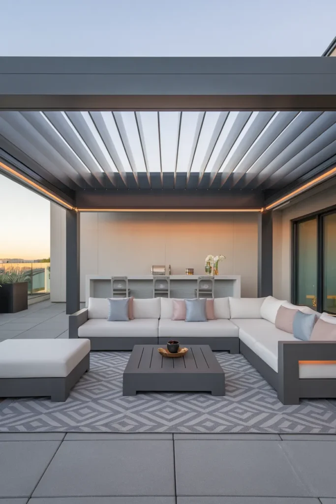 23 Modern Pergola Ideas That Instantly Upgrade Your Outdoor Living Space 20 Smart Pergola with Remote Control System