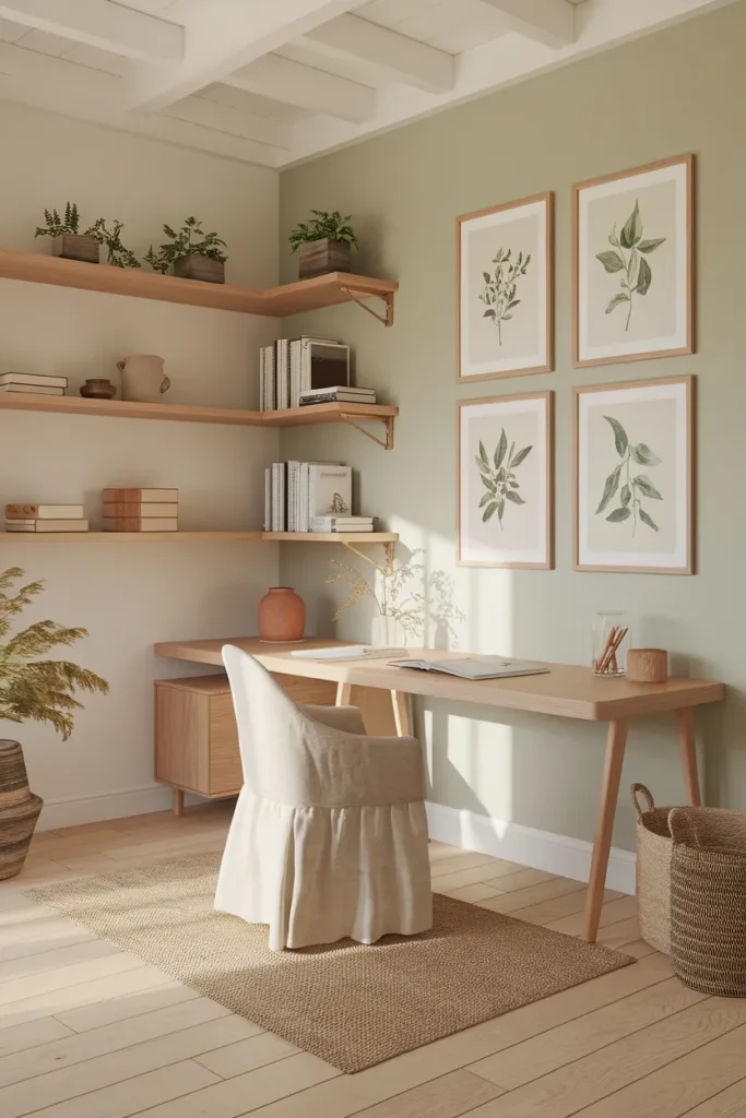 Soft Green Accent Wall for Natural Freshness