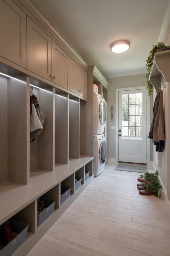 Space Efficient Laundry in a Mudroom