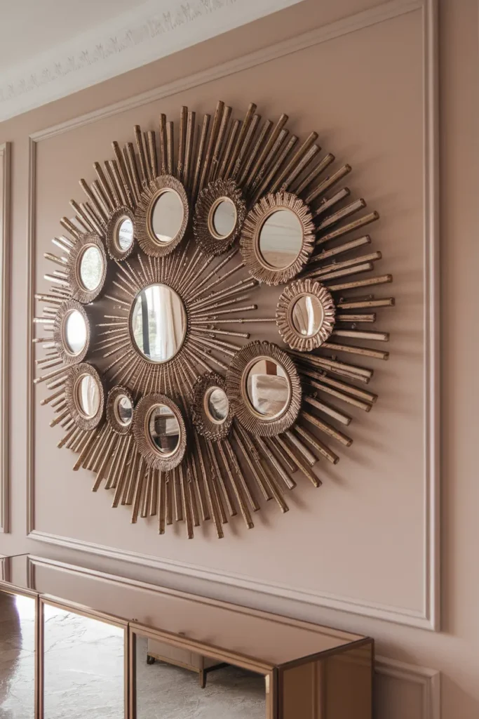 Sunburst Mirror Wall for a Touch of Glam