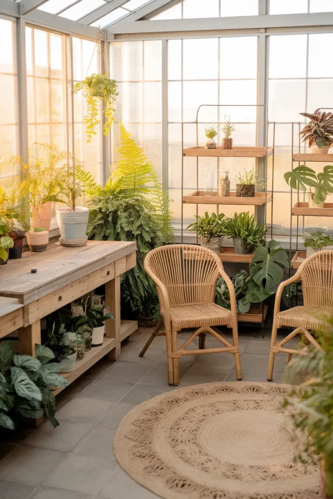 Sunroom Plant Studio with a Greenhouse Feel