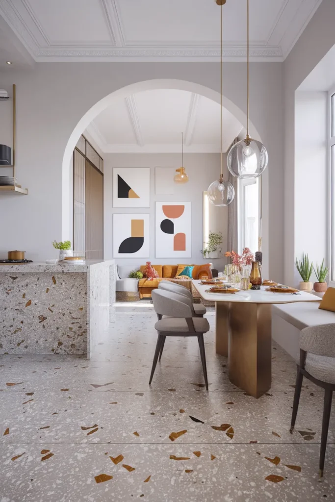 Terrazzo-Style Concrete Floors for Artistic Flair