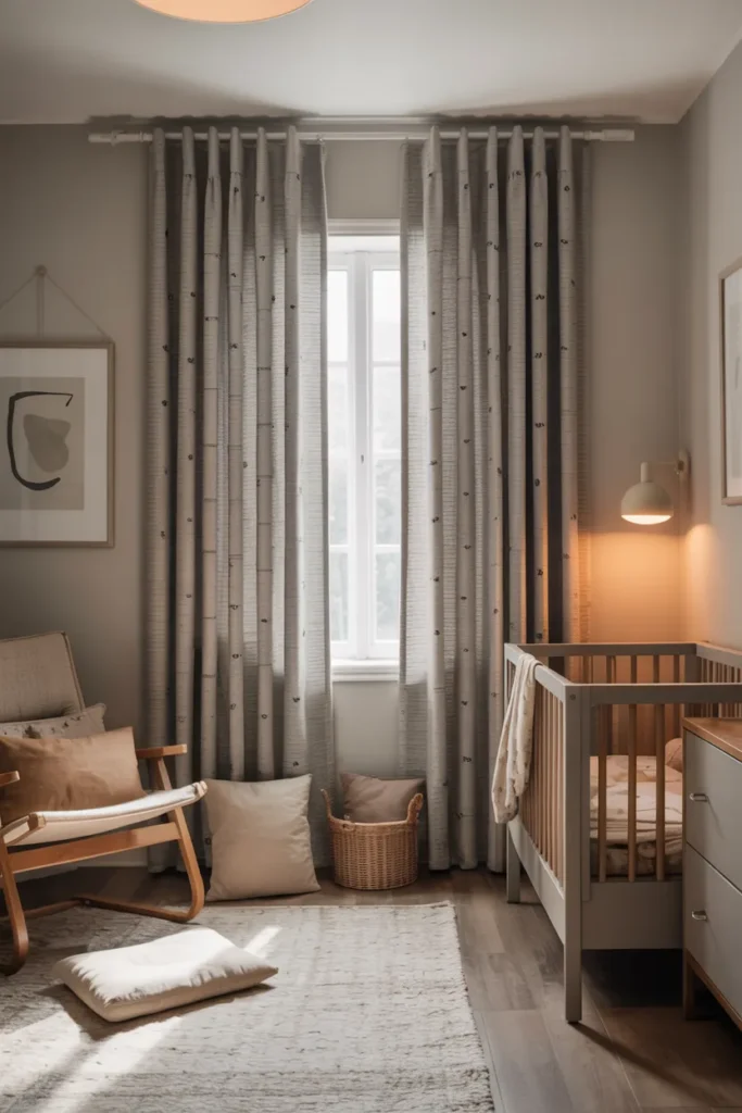 Textured Grey Curtains with Subtle Pattern