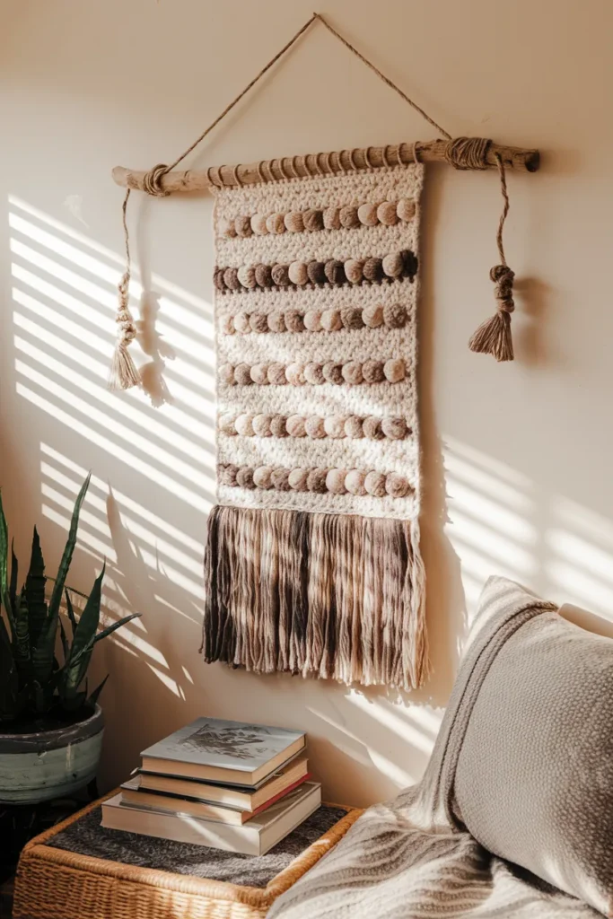 Textured Tapestry Crochet Wall Hanging