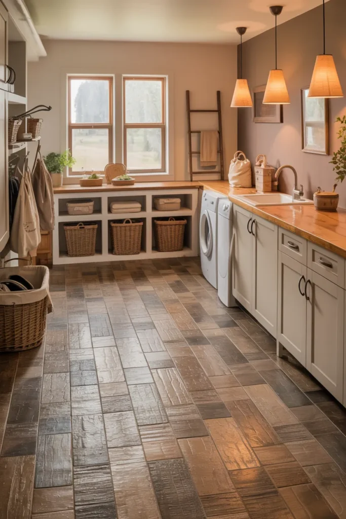 Trending Laundry Room Tile Ideas That Will Refresh Your Entire Home 14 Textured Wood Look Tile For A Cozy Feel
