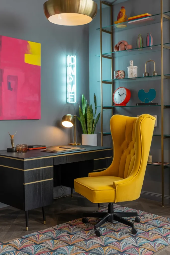 24 Modern Art Deco Home Office Ideas That Will Make You Actually Want to Work 15 The Unexpected Pop