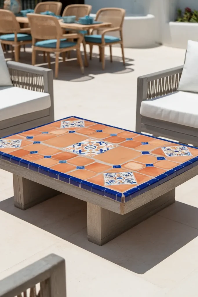 17 Easy Outdoor Coffee Table Projects You Can Build This Weekend 6 Tile Top Outdoor Coffee Table