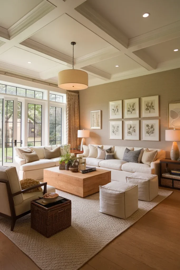 Transitional Family Sunroom with Open Flow and Comfort