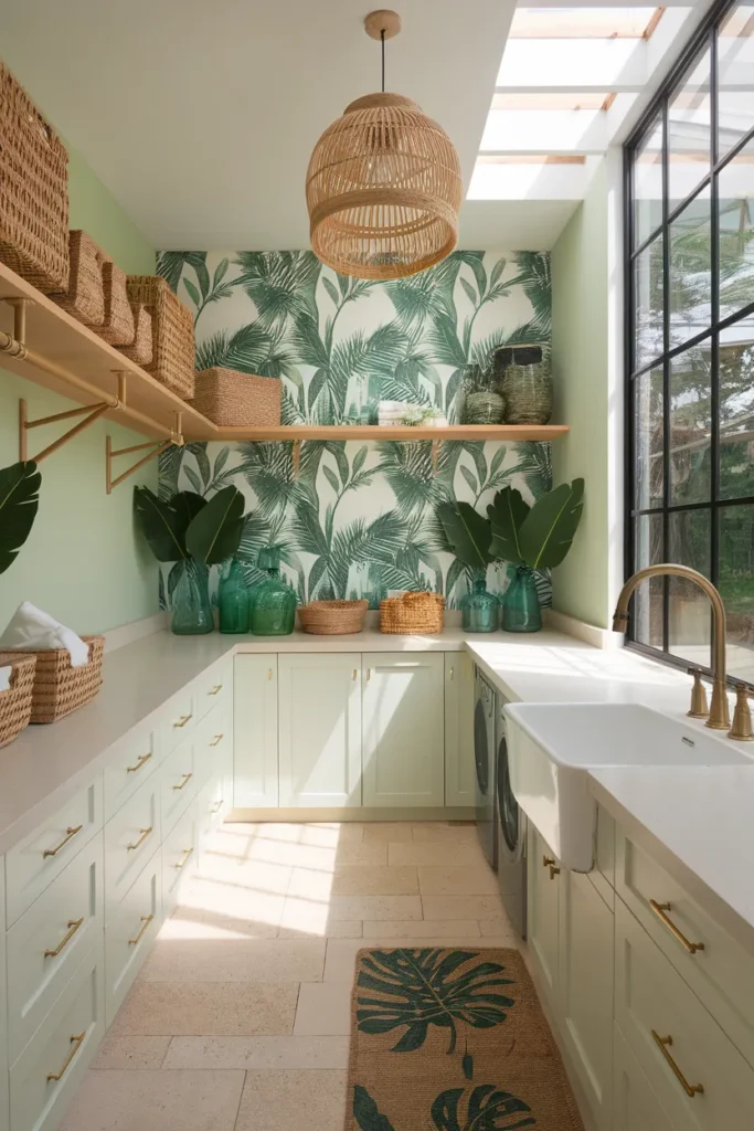 Tropical Green Laundry Retreat