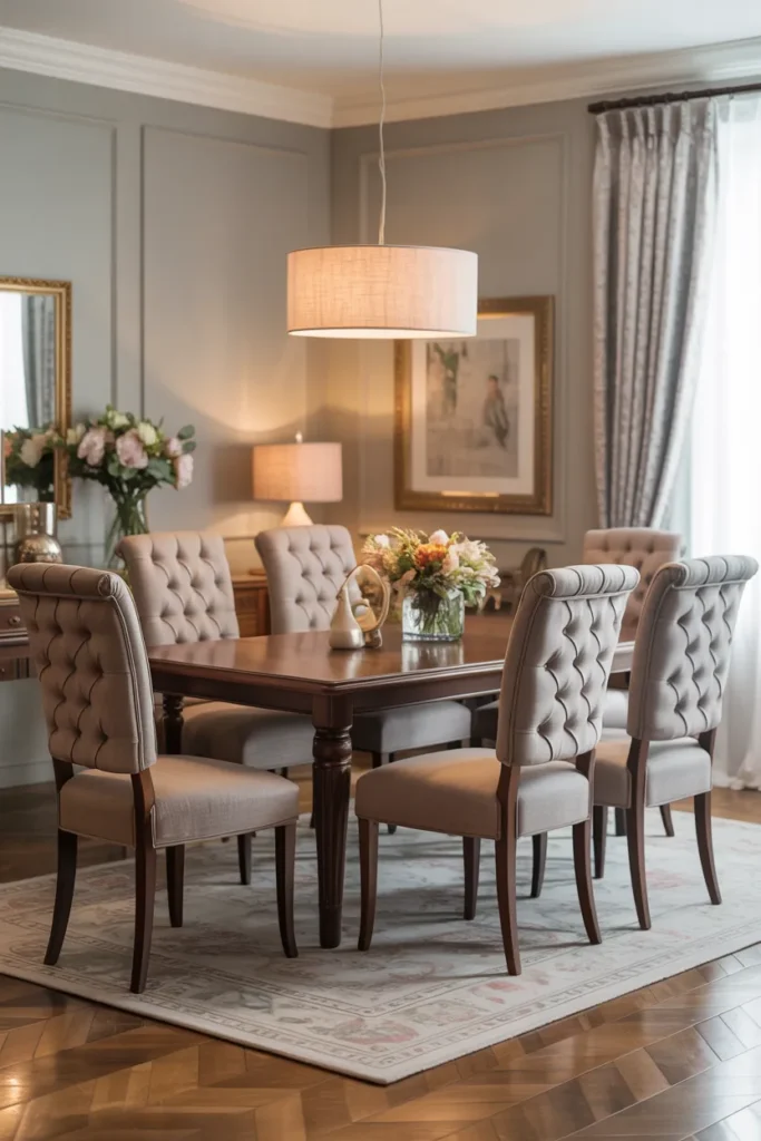 Tufted Fabric Dining Chairs