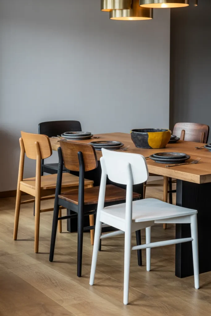 Two Tone Contrast Dining Chairs