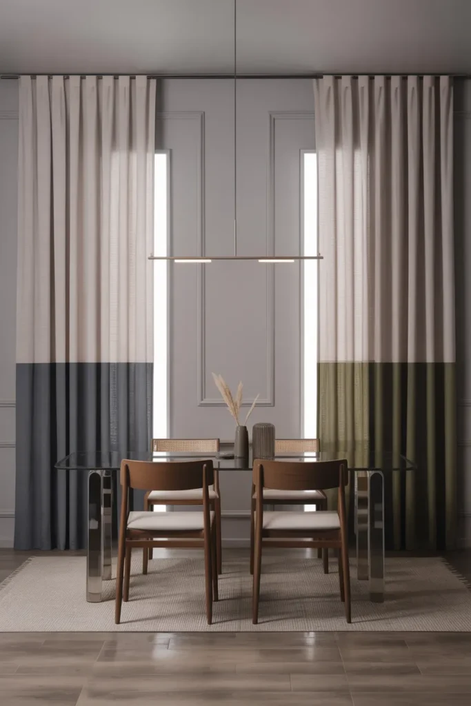 Two-Tone Curtains For Balanced Contrast