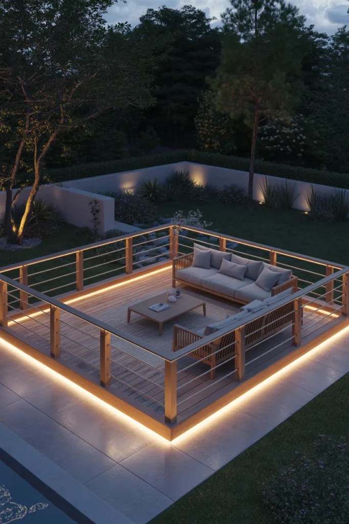 Under-Rail Lighting for Decks and Balconies