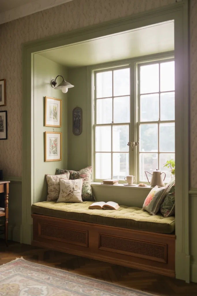 26 Victorian Home Office Ideas That Transform Any Workspace Into Pure Vintage Magic 23 Upholstered Window Seat For Peaceful Breaks