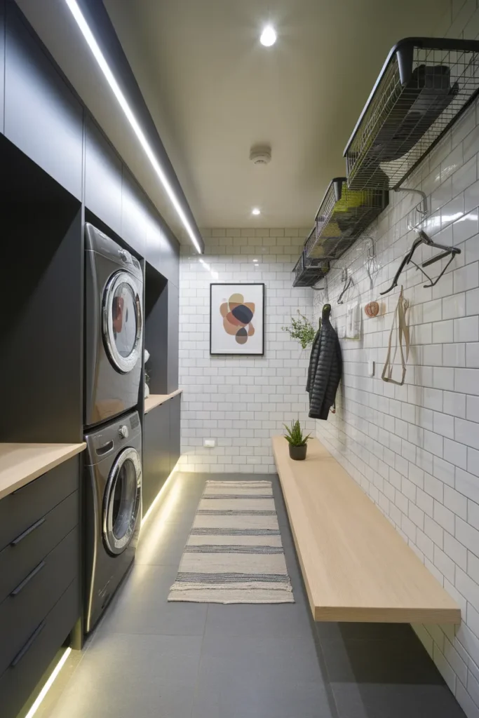 Urban Small Space Laundry Mudroom