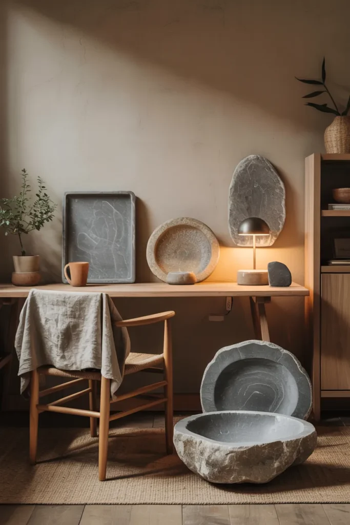 Use Stone Accents for a Grounded Feel