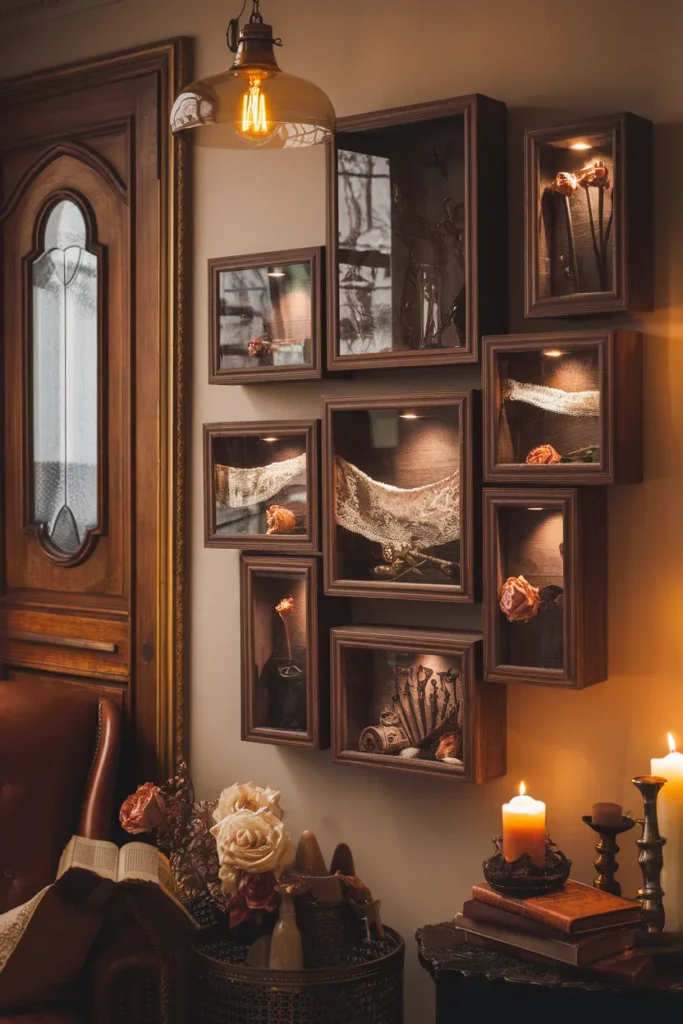 15 Gothic Wall Art Ideas That Turn Dark Spaces Into Dramatic Masterpieces 9 Victorian Shadow Box Displays