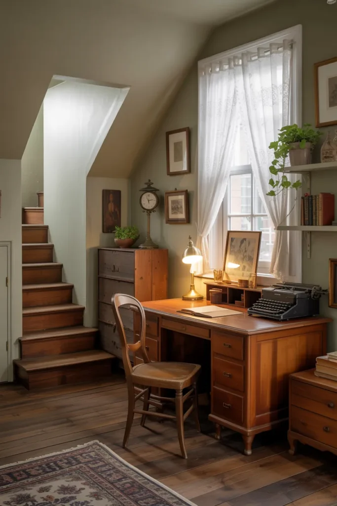 Vintage Charm Attic Study