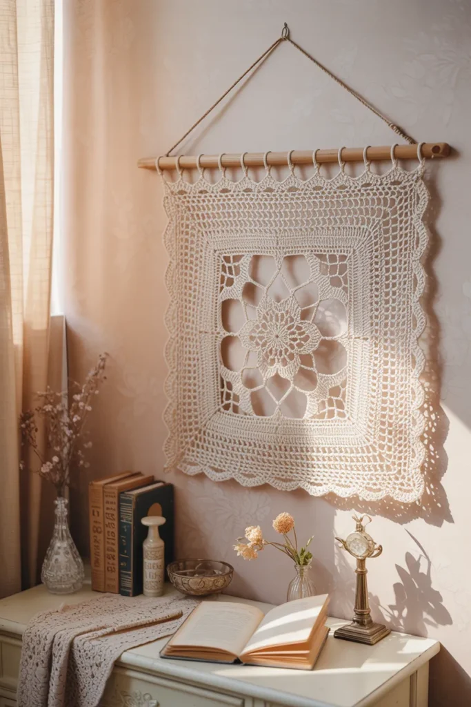 Vintage Lace Crochet Wall Art