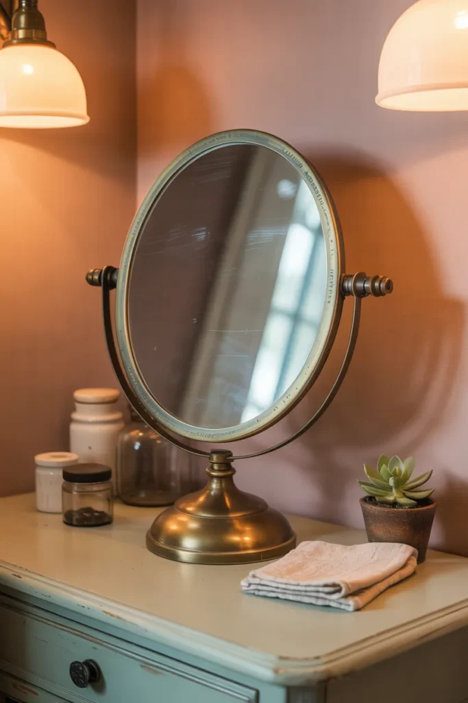 Vintage Mirrors Ideas That Transform Empty Walls Into Pure Magic 19 Vintage Pivot Mirror with Soft Tilt Movement