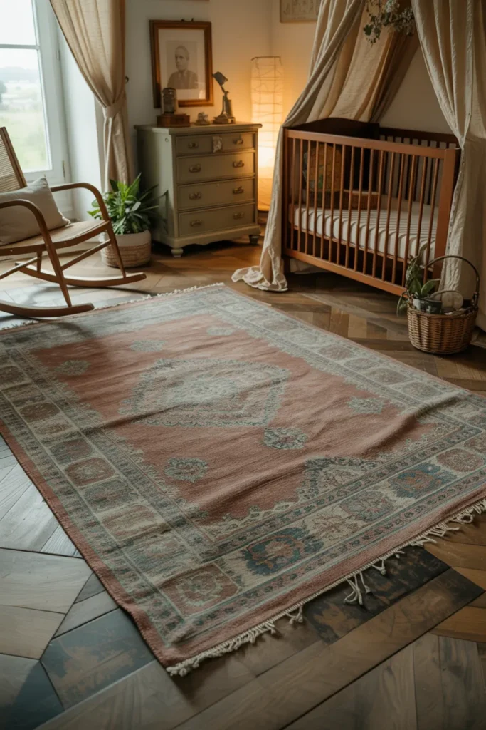 Vintage Rug with Faded Patterns