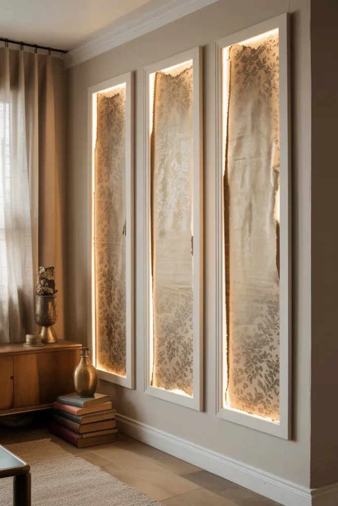 Vintage Wallpaper Panels as Wall Art