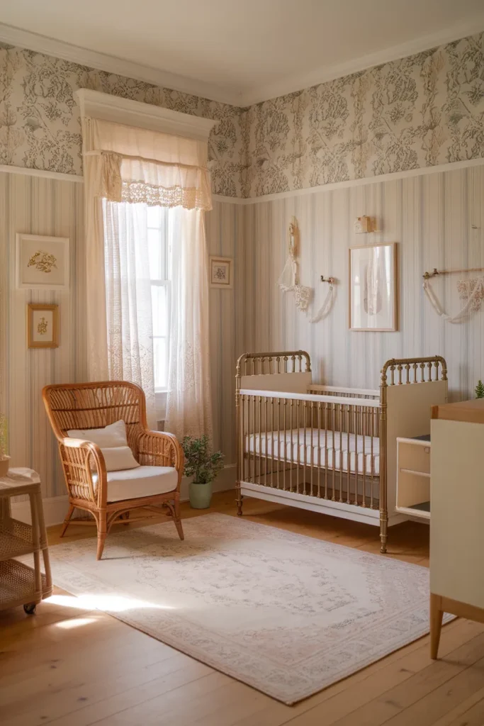 Vintage Wallpaper with Whimsical Prints