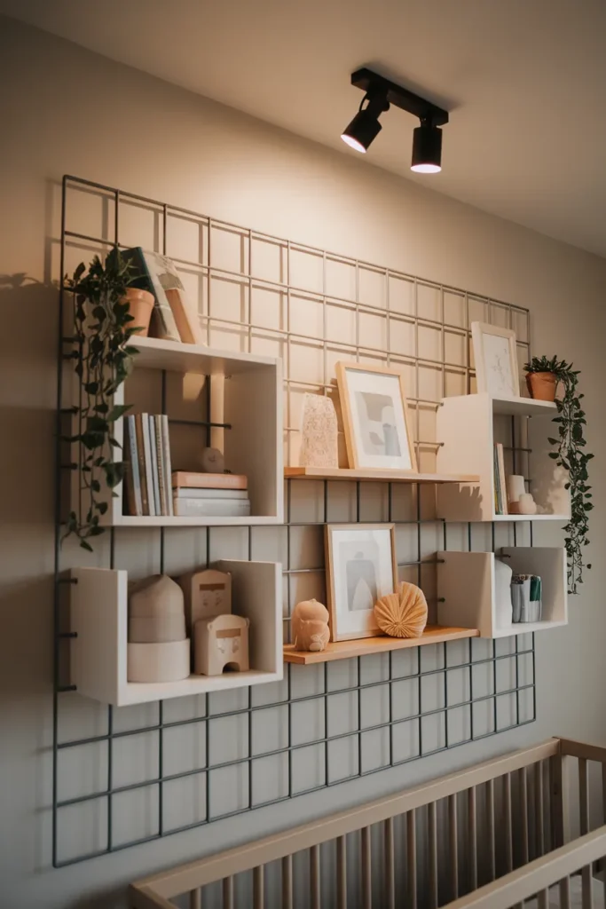 Wall Grid Bookshelf for Modern Simplicity
