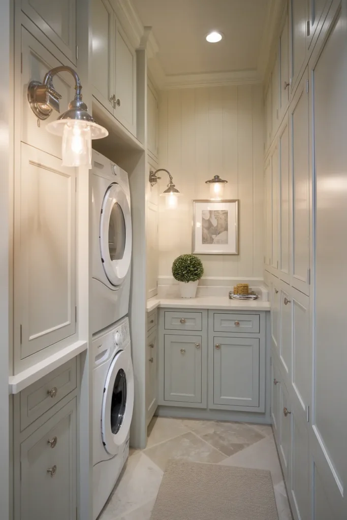 Wall Sconces Beside Cabinets