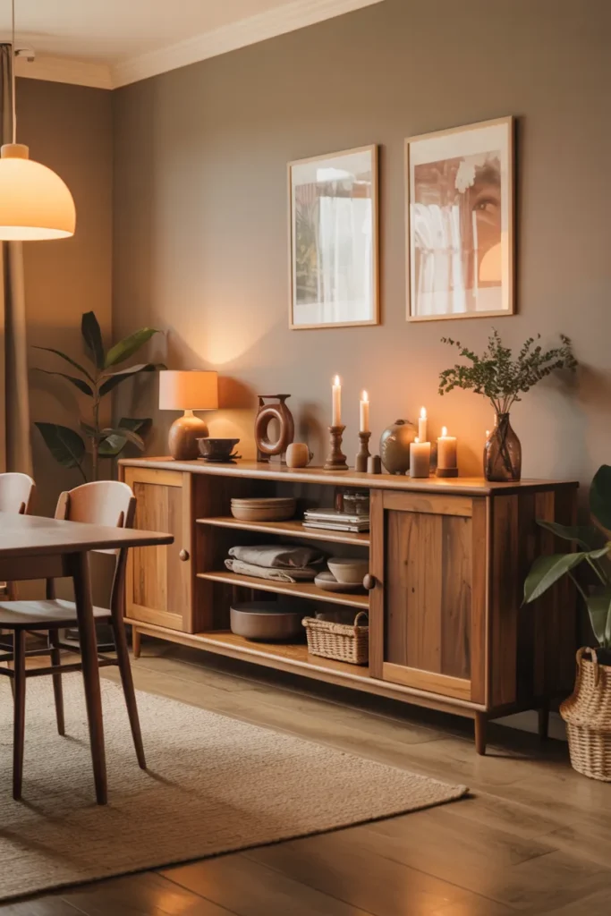 24 Dining Room Cabinet Ideas That Add Style, Storage, And Serious Charm 3 Warm Wood Sideboard With Storage