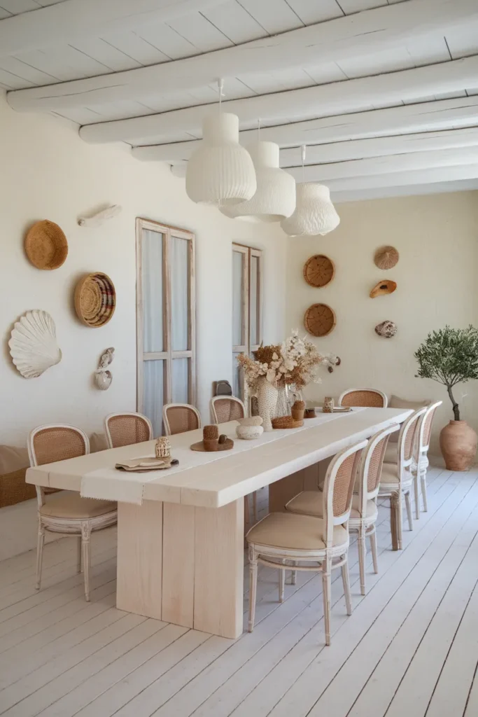 30 Coastal Dining Room Ideas That Bring the Beach Straight Into Your Home 29 Weathered Whites And Bleached Woods