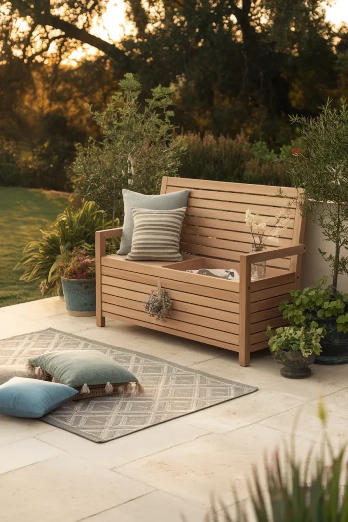 Weatherproof Storage Bench with Hidden Compartments