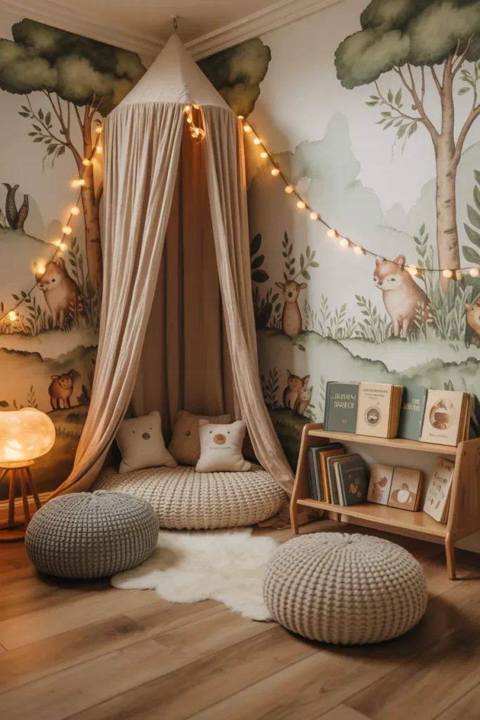 Whimsical Woodland Corner For Play and Comfort