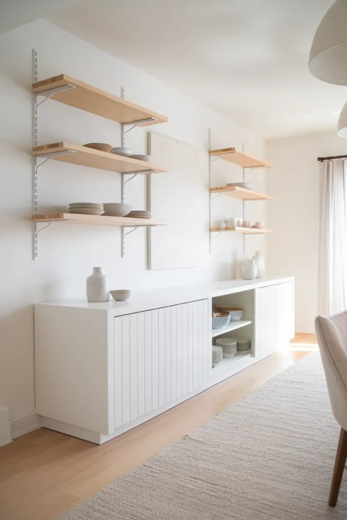 24 Dining Room Cabinet Ideas That Add Style, Storage, And Serious Charm 15 White Cabinet With Open Shelving